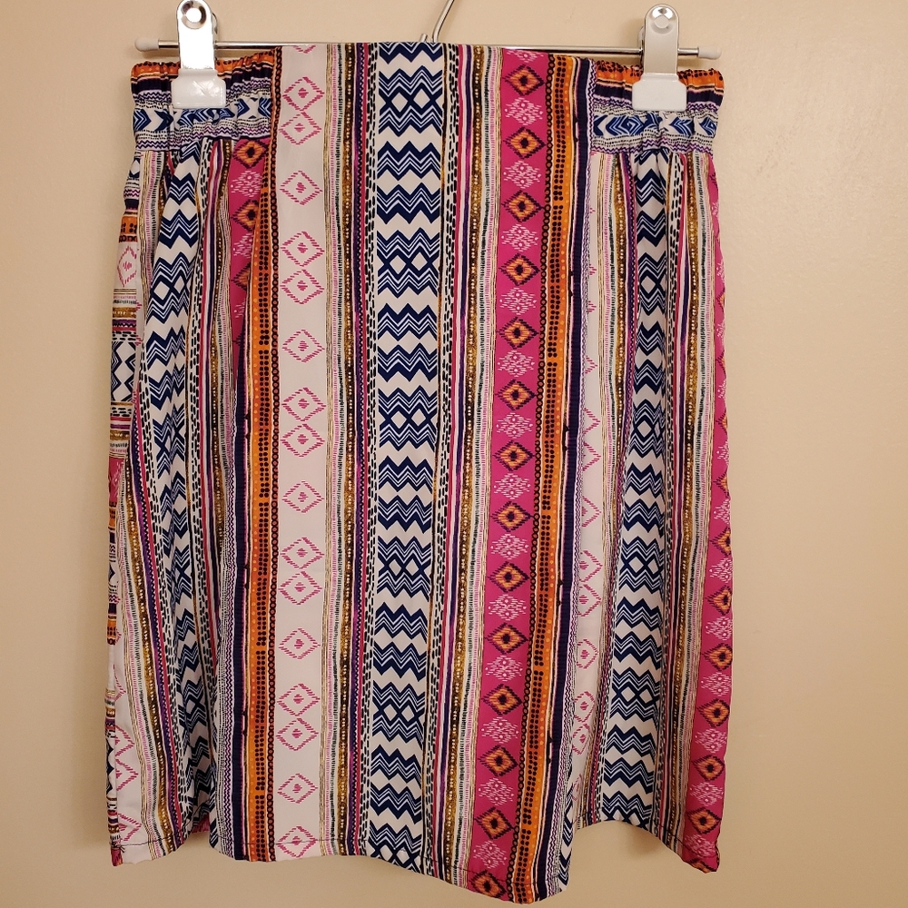 MIAMI tribal print mini skirt SIZE M